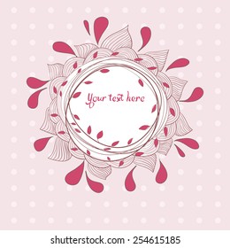 Floral Frame Collection. Set of cute retro flowers arranged un a shape of the wreath. Hand drawn romantic flower collection - wreath. Vector floral wreath