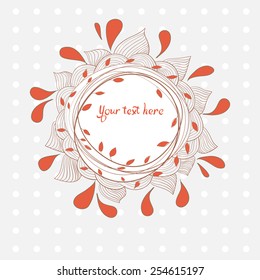 Floral Frame Collection. Set of cute retro flowers arranged un a shape of the wreath. Hand drawn romantic flower collection - wreath. Vector floral wreath