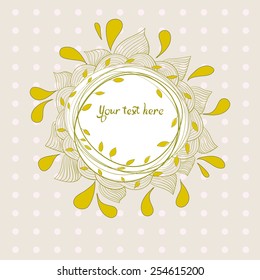 Floral Frame Collection. Set of cute retro flowers arranged un a shape of the wreath. Hand drawn romantic flower collection - wreath. Vector floral wreath