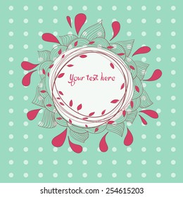 Floral Frame Collection. Set of cute retro flowers arranged un a shape of the wreath. Hand drawn romantic flower collection - wreath. Vector floral wreath