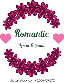 Floral frame collection, for wedding invitation romantic. Vector