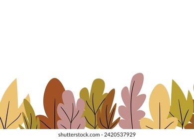 Blumenrahmen mit bunten exotischen Ästen auf weißem Hintergrund. Ornate Grenze mit tropischen Blättern. Vektorgrafik für Tapeten, Poster, Karte.  Doodle-Stil. Kopiert Platz.