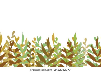 Floral frame with colorful exotic branches on white background. Ornate border with tropic leaves. Vector stock illustration for wallpaper, posters, card.  Doodle style. Copy space.