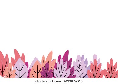 Floral frame with colorful exotic branches on white background. Ornate border with tropic leaves. Vector stock illustration for wallpaper, posters, card.  Doodle style. Copy space.