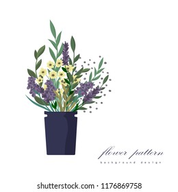 Floral frame with colorful flower.