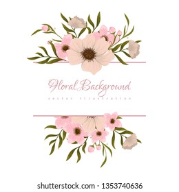 Floral frame with colorful flower.