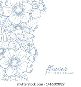 Floral frame with colorful flower.