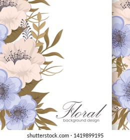 Floral frame with colorful flower.