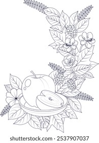 Floral Frame Coloring Book Pages #9