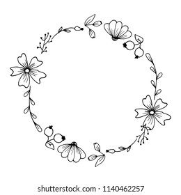 Flowers Leaves Circle Design Stock Vector (Royalty Free) 1479832310 ...