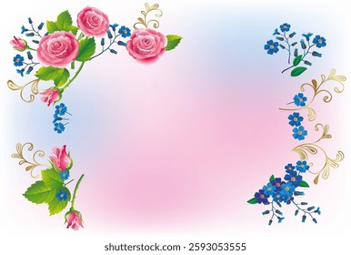 floral frame for congratulations vector illustration