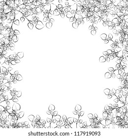 floral frame with curling branches