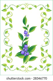floral frame with currant