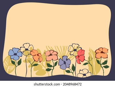 Floral frame, cute flowers background for photos