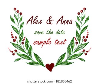 Floral Frame - cute retro flowers for wedding invitations and birthday cards