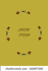 Floral Frame. Cute retro flowers arranged un a shape of the wreath.