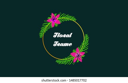 Floral frame with dark background