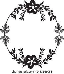 Floral frame with decor of leaf, design wallpaper greeting card, invitation card. Vector