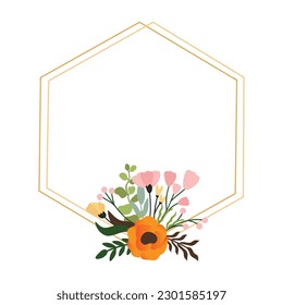 Floral frame decoration for the invitation, wedding ornament concept. Floral border element. Wedding monogram collection, Modern Minimalistic and Floral templates for Invitation cards Save the Date