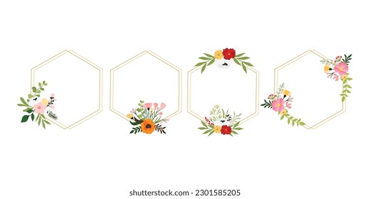 Floral frame decoration for the invitation, wedding ornament concept. Floral border element. Wedding monogram collection, Modern Minimalistic and Floral templates for Invitation cards Save the Date