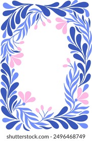 Floral frame. Decorative abstract element. Vector.