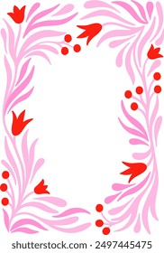 Floral frame. Decorative abstract element. Vector.