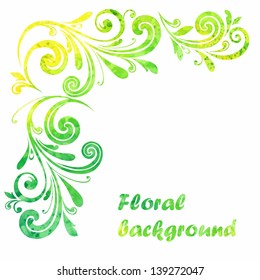 Floral frame. Decorative border.