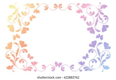 Floral frame. Decorative border for design.
