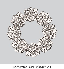Marco floral decorativo. Diseño creativo.