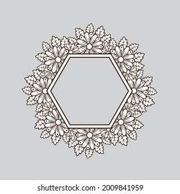 Floral frame decorative. Creative design.