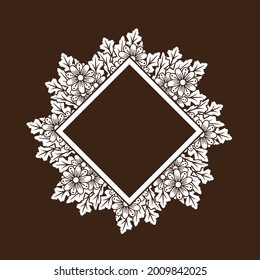 Marco floral decorativo. Diseño creativo.