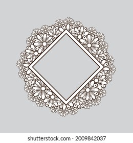 Blumenrahmen dekorativ. Kreatives Design.