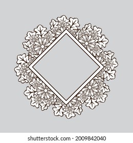 Floral frame decorative. Creative design.