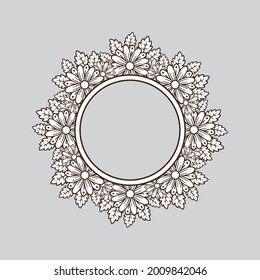 Floral frame decorative. Creative design.