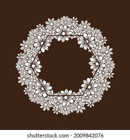 Floral frame decorative. Creative design.