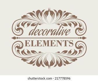 Floral frame with decorative elements. Vector illustration.