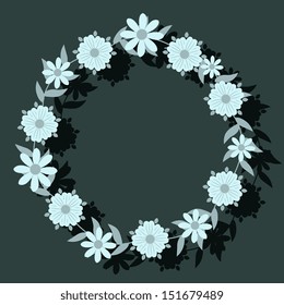Floral frame with decorative flowers