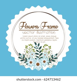 floral frame decorative icon