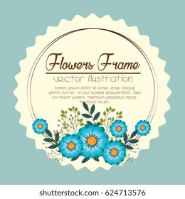 floral frame decorative icon