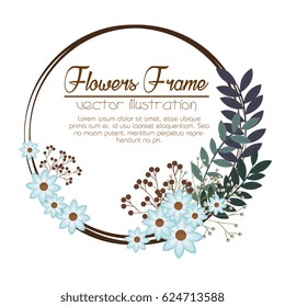 floral frame decorative icon