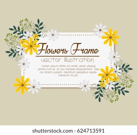 floral frame decorative icon