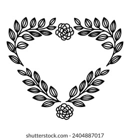 Floral frame, decorative layout element - hand drawn vector illustration. 