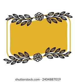 Floral frame, decorative layout element - hand drawn vector illustration. 