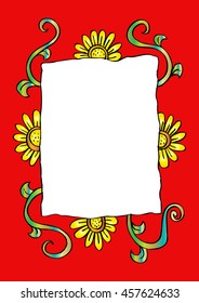 Floral frame with decorative style.