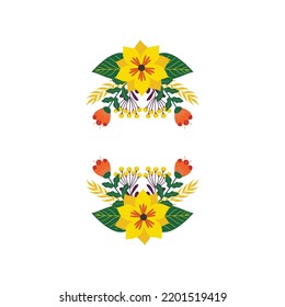 Floral frame design. Frame circle flower for wedding or invitation design. Floral frame