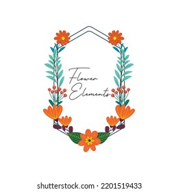 Floral frame design. Frame circle flower for wedding or invitation design. Floral frame