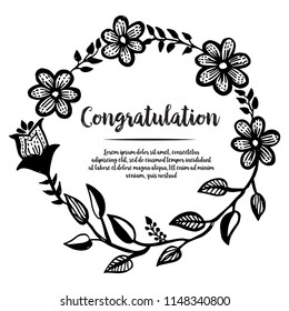 Floral frame design congratulation card collection vector illustration