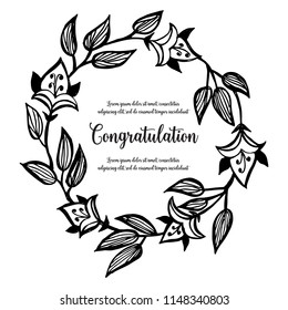 Floral frame design congratulation card collection vector illustration