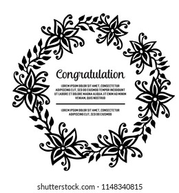 Floral frame design congratulation card collection vector illustration