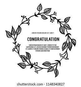 Floral frame design congratulation card collection vector illustration